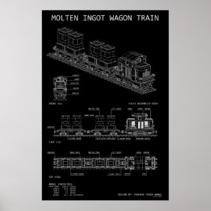 PTW Molten Ingot Trein "Blauwdruk" Poster