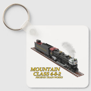 PTW Mountain 4-8-2 Stoomlocomotief Dubbelzijdig Sleutelhanger