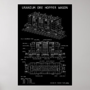 PTW Uranium Erts Trein Wagon "Blauwdruk" Poster