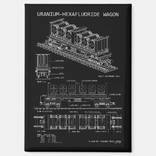 PTW Uranium Hexafluoride Wagon "Blauwdruk" Magneet