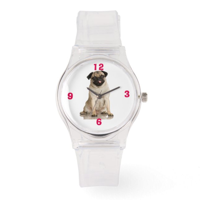 Pu-Pu Pug Horloge (Voorkant)