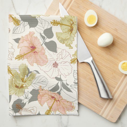 Pua Hibiscus, Māla Lani Theedoek (Quarter Fold)