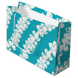 Puakenikeni leis on turquoise Tropical gift bag Groot Cadeauzakje
