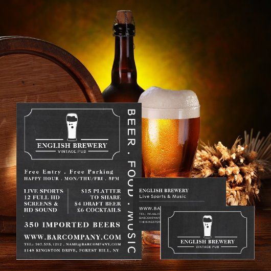  Pub Chalkboard, Pub/Brewery Adverteren Flyer