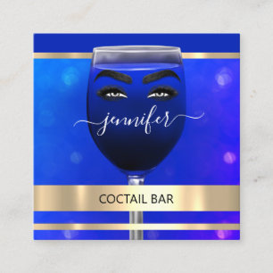 Pub Coctail Wine Bar Drinken Restaurant Blue QRCOD Vierkante Visitekaartje