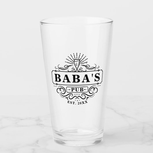 Pub de Baba sur mesure Année de création de verre (Devant)
