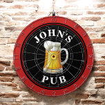 Pub de bière personnalisé<br><div class="desc">Un tableau de fléchettes personnalisé avec une tasse de bière et votre nom ou autre texte souhaité. Modifiez simplement l'exemple de texte avec vos informations.</div>