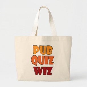 Pub Quiz Wiz Funny Trivia Champion Gezegde Grote Tote Bag