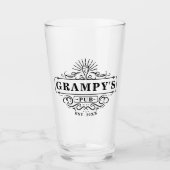 Pub sur mesure Grampy Année de création de verre (Devant)