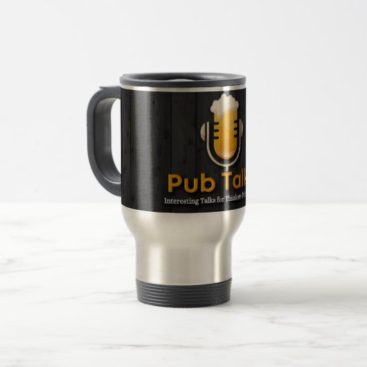 Pub Talks Travel Mug Reisbeker (Voorkant links)