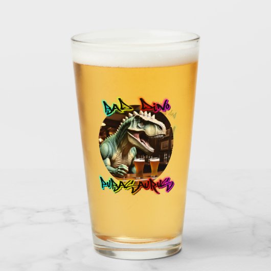 PUBASAURUS door BAD Dino Glas (Achterkant gevuld)