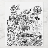 PUBG doodle wijnfles Wijn Etiket (Enkel label)