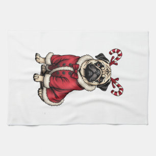 PubHond met Kerstman-pak voor Kerst-liefhebbers Theedoek
