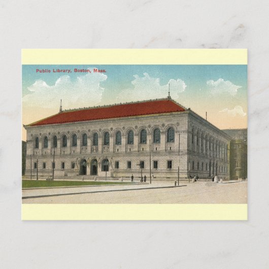Public Library, Boston 1911  Briefkaart (Voorkant)