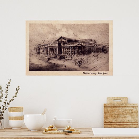 Public Library, New York City Poster (Keuken)