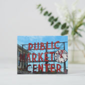 Public Market Centre in Seattle Washington Briefkaart (Staand voorkant)