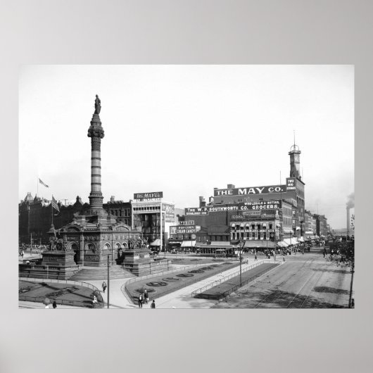 Public Square, Cleveland, 1900 Poster (Voorkant)