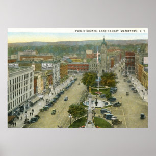 Public Square, Watertown NY 1928  Poster