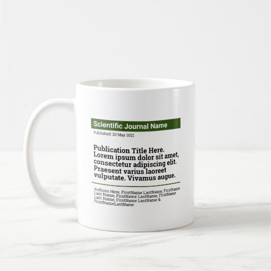 Publication personnalisée Mug classique - Vert (Gauche)