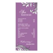 Publicitaire Argent pourpre floral de feuille de spa de carte (Dos)