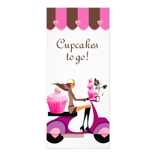 Publicitaire Boulangerie Carte en rack Cupcake Scooter Canopée  (Devant)