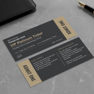 Publicitaire Carte de bon de gala d'entreprise noir et or