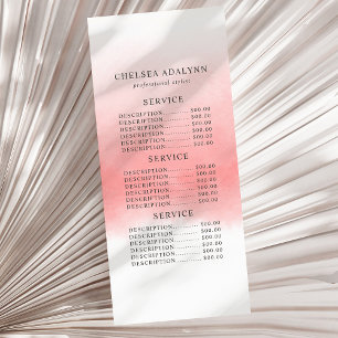 Publicitaire Carte de présentoir minimaliste aquarelle rose omb