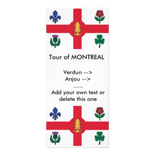 Publicitaire Carte de rack avec drapeau de Montréal, Canada (Devant)