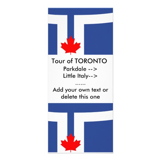Publicitaire Carte de rack avec drapeau de Toronto (Devant)