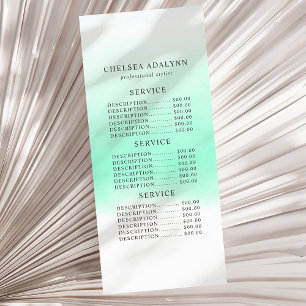 Publicitaire Carte de rack minimaliste aquarelle verte menthe o