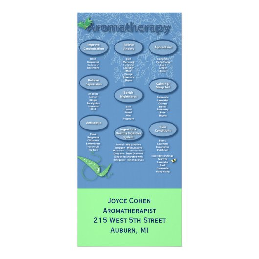 Publicitaire Carte de support d'aromathérapie (Devant)