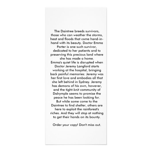 Publicitaire Carte de support de Daintree (Dos)