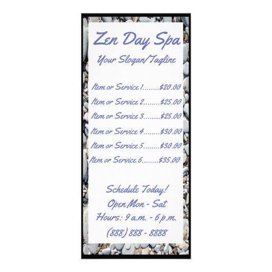 Publicitaire Carte de support de station thermale de zen et (Devant)