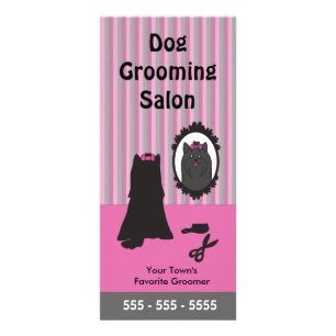 Publicitaire Carte de support de toilettage de chien -