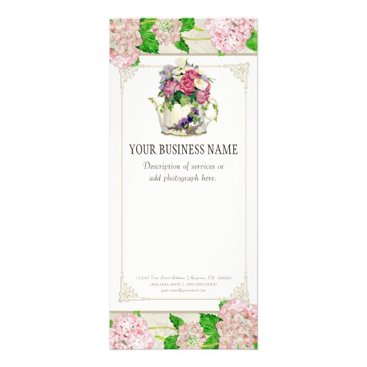 Publicitaire Carte de tarif d'affaires - Rose Hydrangea Florist (Devant)