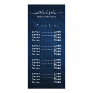 Publicitaire Carte de tarif de salon de coiffure rose élégant