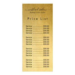 Publicitaire Carte de tarifs élégante pour salon moderne