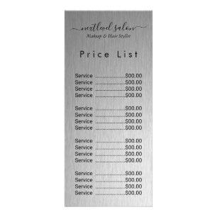Publicitaire Carte de tarifs élégante pour salon moderne