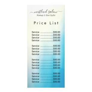 Publicitaire Carte de tarifs pour salon moderne élégant