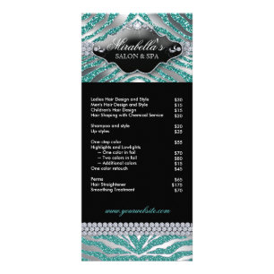 Publicitaire Carte en bijoux en rack Zebra Luxe Turquoise Spark