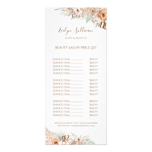 Publicitaire carte en crépi beige et menthe tropicale (Devant)