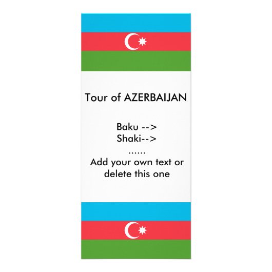 Publicitaire Carte en rack avec Drapeau d'Azerbaïdjan (Devant)