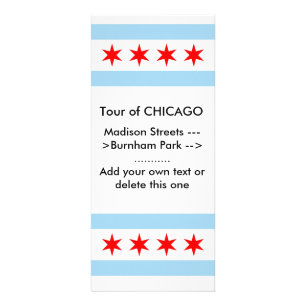 Publicitaire Carte en rack avec drapeau de Chicago, Illinois, U