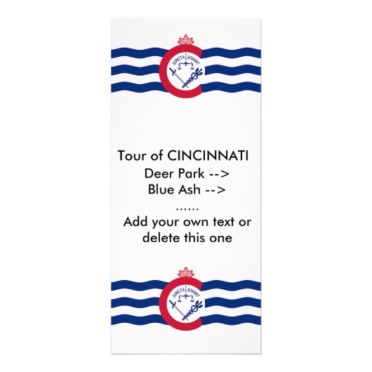 Publicitaire Carte en rack avec Drapeau de Cincinnati, U.S.A. (Devant)