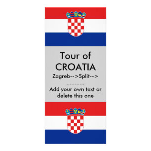 Publicitaire Carte en rack avec drapeau de Croatie