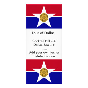 Publicitaire Carte en rack avec Drapeau de Dallas, U.S.A.