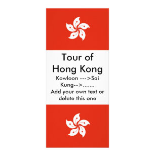 Publicitaire Carte en rack avec Drapeau de Hong Kong, Chine