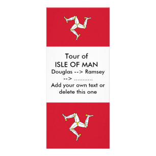 Publicitaire Carte en rack avec drapeau de l'île de Man, Royaum