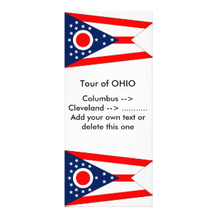 Publicitaire Carte en rack avec Drapeau de l'Ohio, États-Unis.