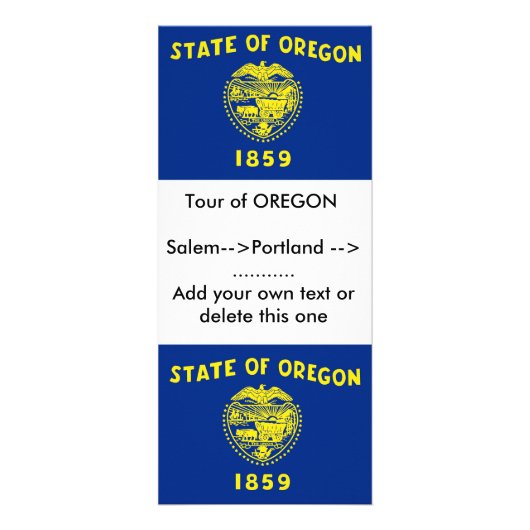 Publicitaire Carte en rack avec Drapeau de l'Oregon, États-Unis (Devant)